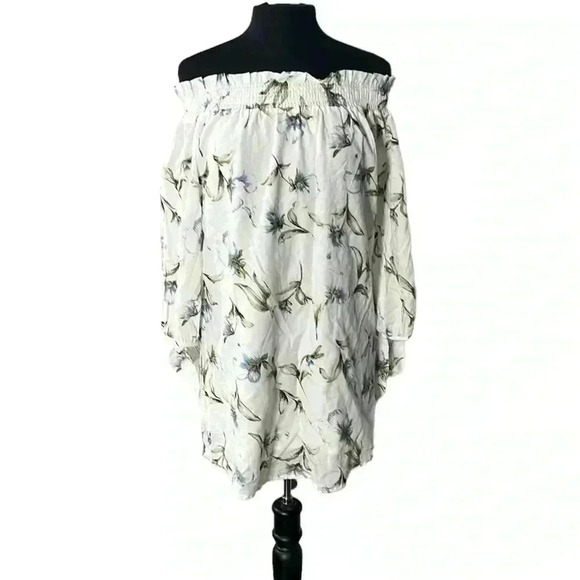 Umgee Floral Off The Shoulder Mini Dress Tunic Size S - Picture 1 of 6